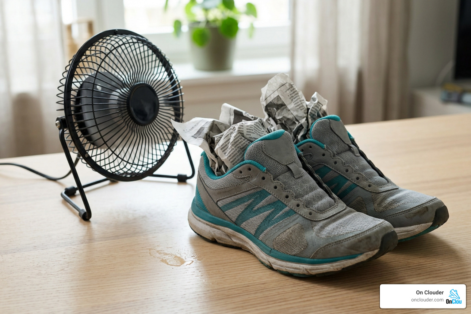 proper air drying setup using newspaper and a fan proper air drying setup using newspaper and a fan