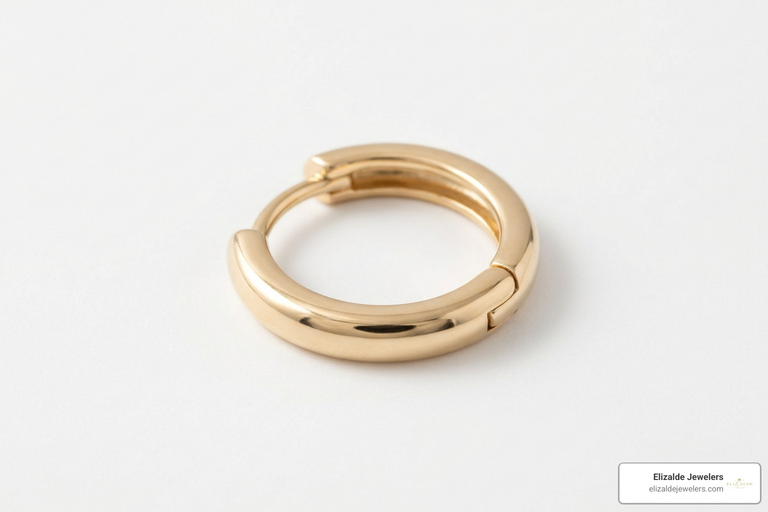 10mm gold huggie hoop dimensions and thickness