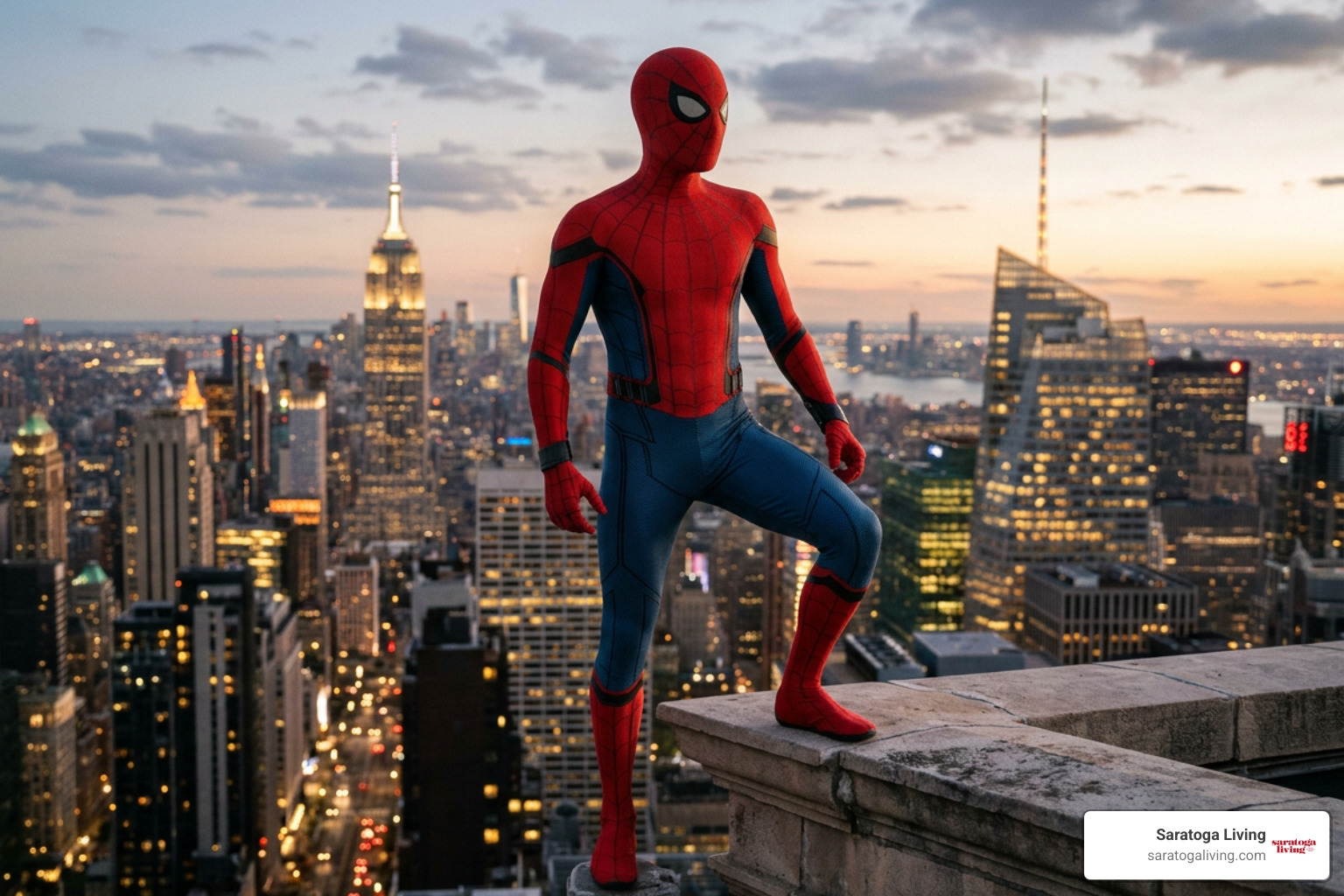 Tom Holland in his iconic superhero suit Tom Holland in his iconic superhero suit