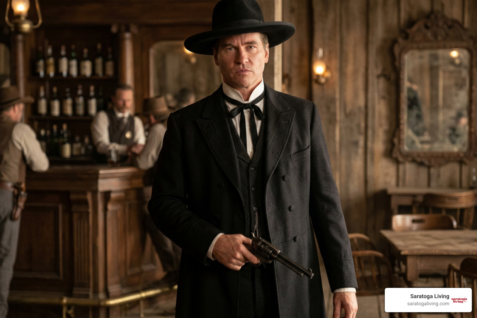 Val Kilmer delivering an iconic performance as Doc Holliday in Tombstone Val Kilmer delivering an iconic performance as Doc Holliday in Tombstone