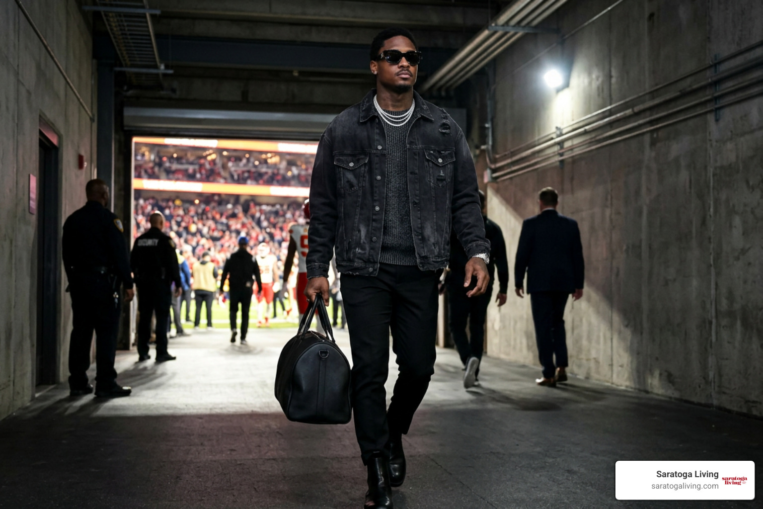 Stefon Diggs showcasing tunnel fashion and pregame attire Stefon Diggs showcasing tunnel fashion and pregame attire