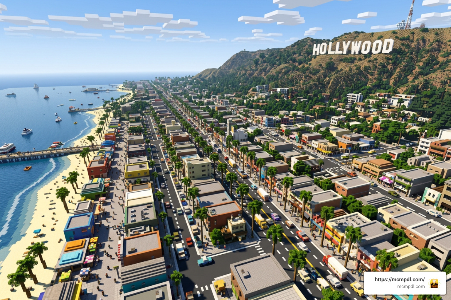 Hollywood Boulevard and Venice Beach in Minecraft Bedrock Hollywood Boulevard and Venice Beach in Minecraft Bedrock
