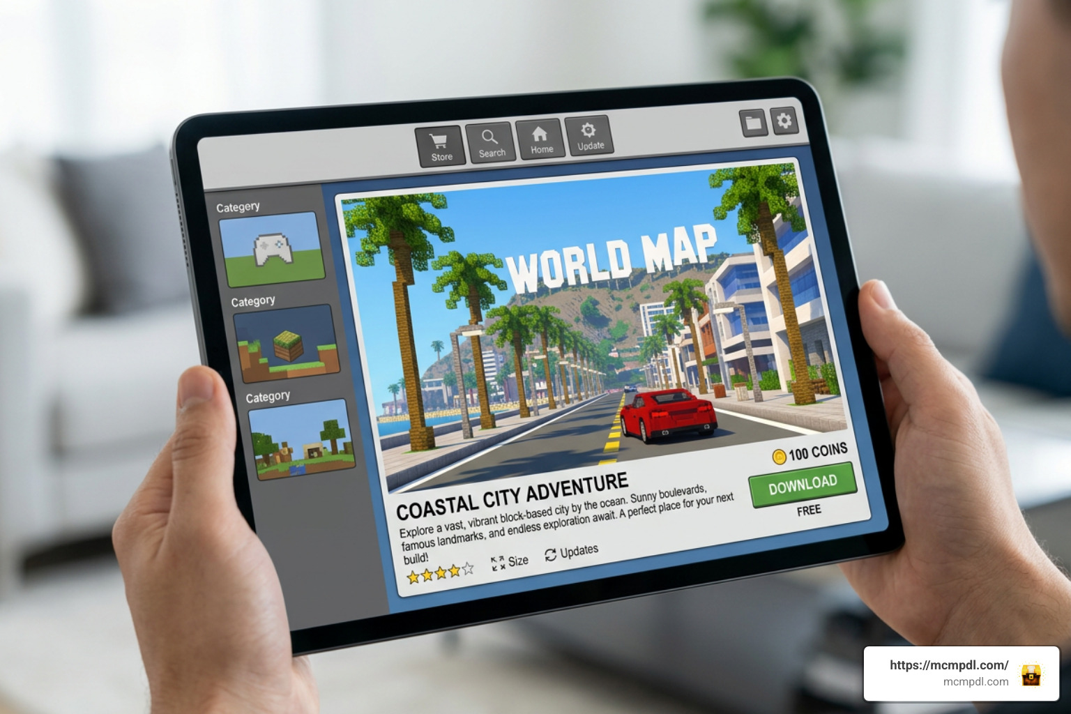 Minecraft Marketplace download screen for Los Angeles map Minecraft Marketplace download screen for Los Angeles map