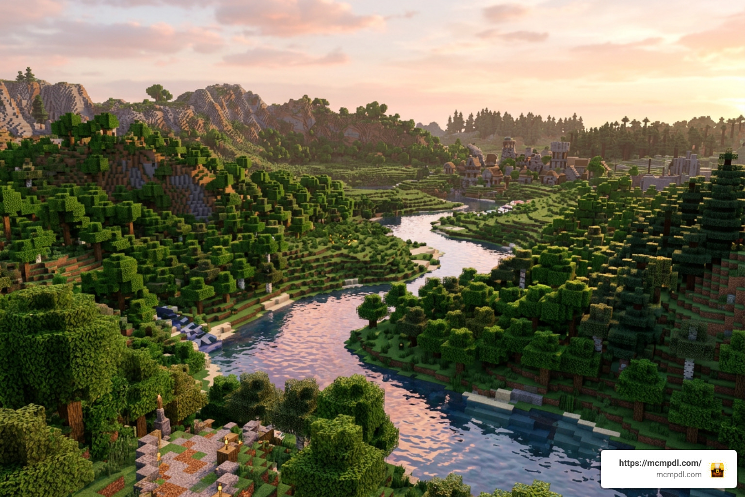 Lush custom biomes and realistic waterways