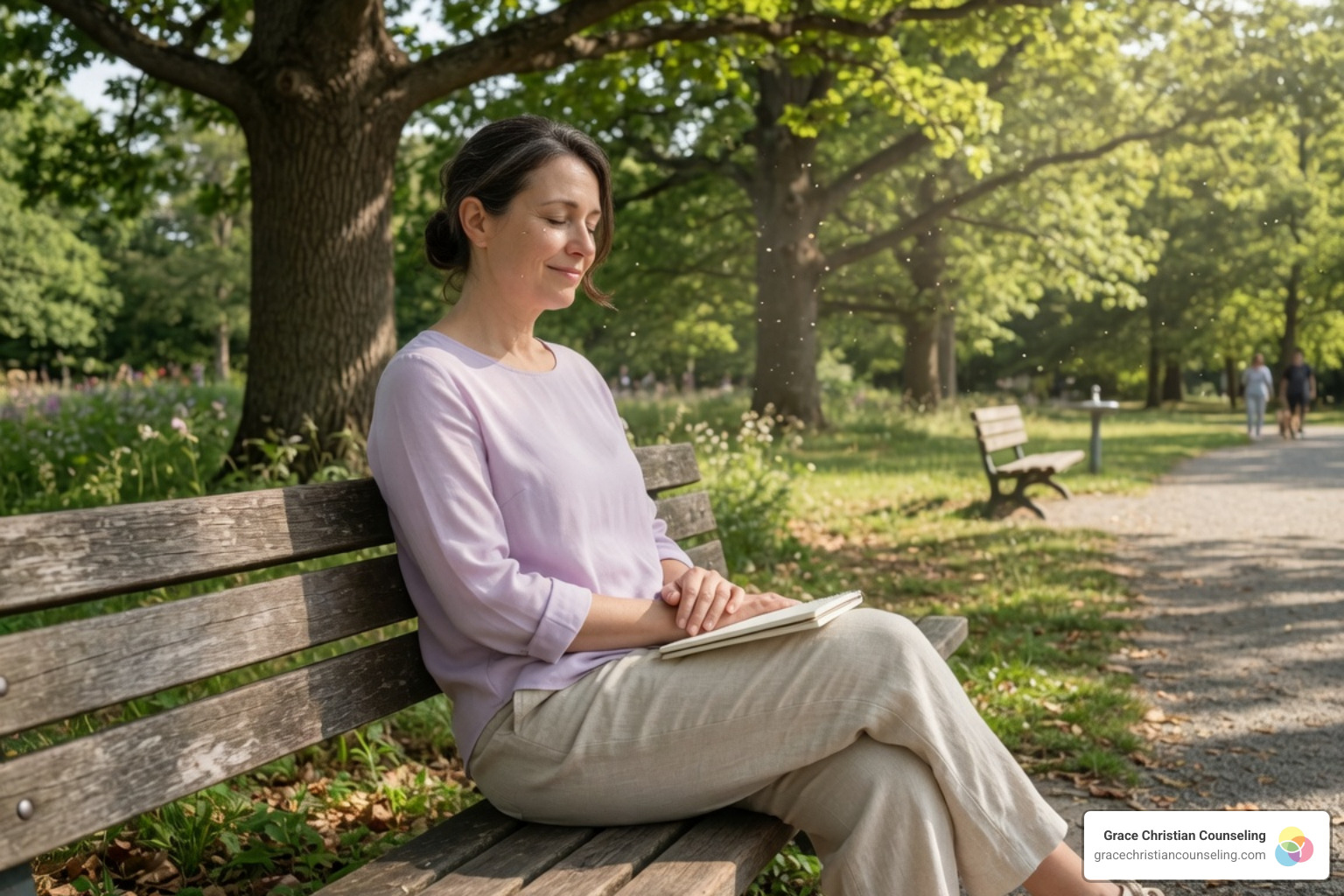a person experiencing emotional healing and peace