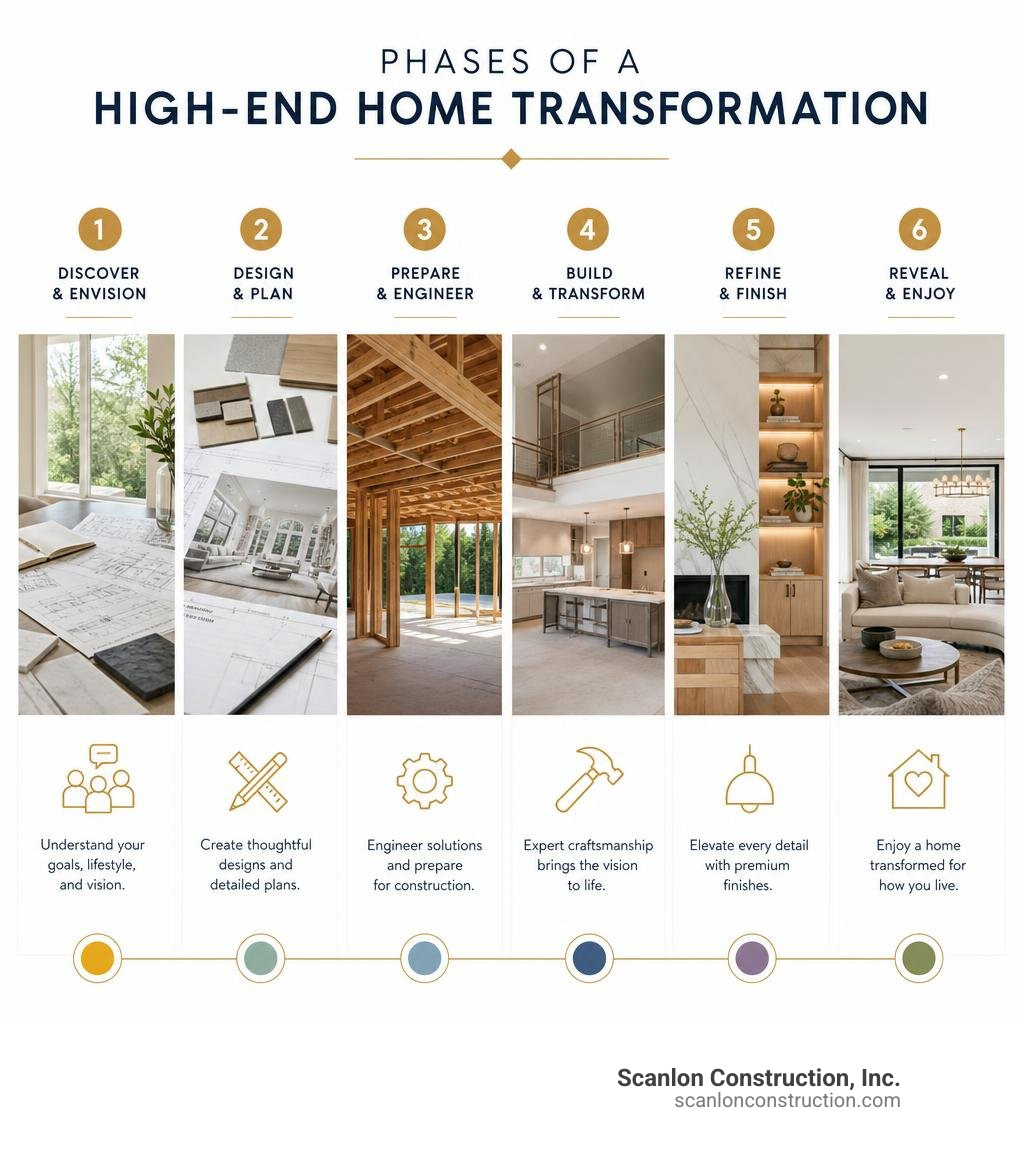 phases of a high-end home transformation infographic phases of a high-end home transformation infographic