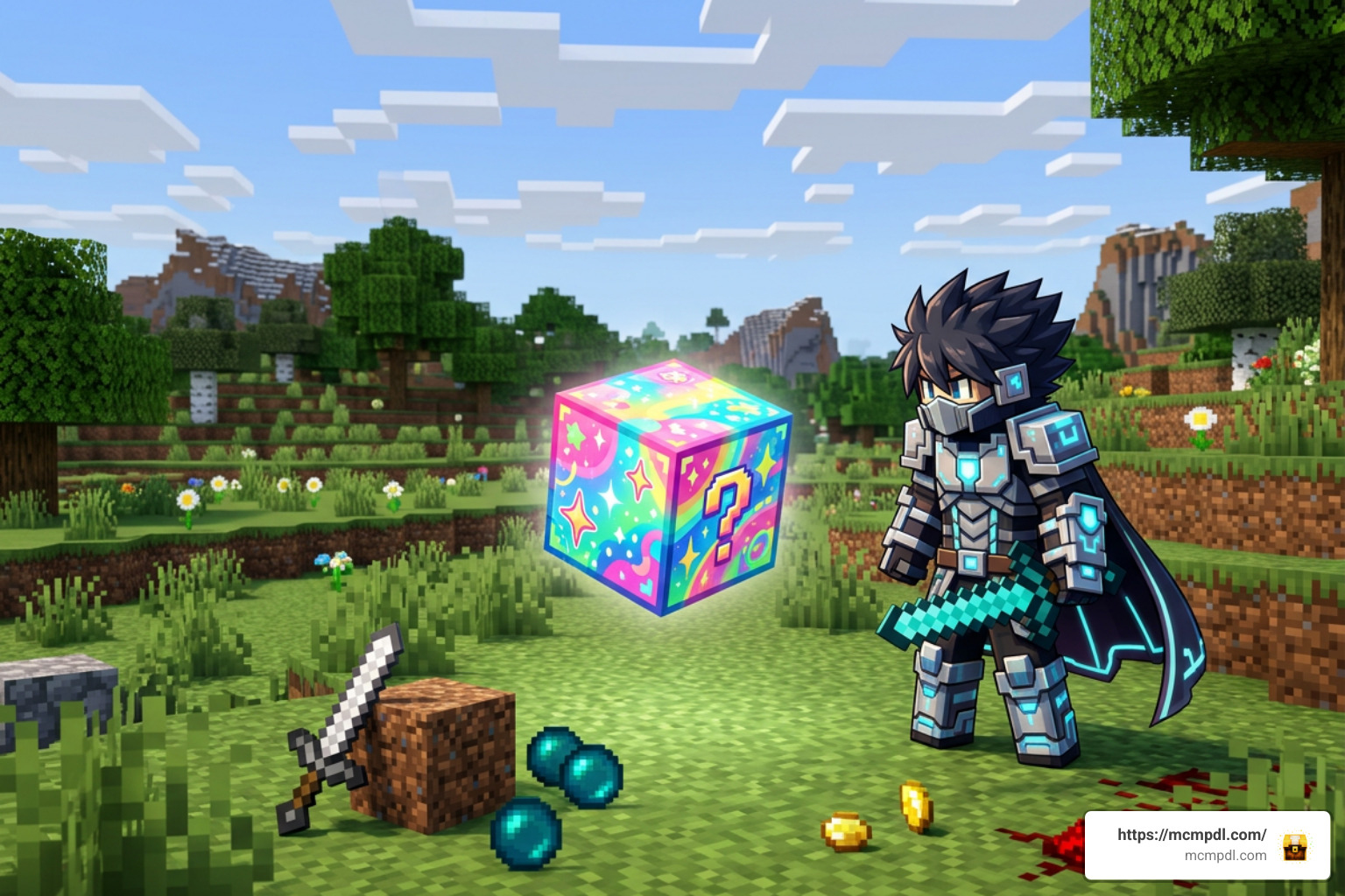 Anime Lucky Block Map for Minecraft PE Bedrock