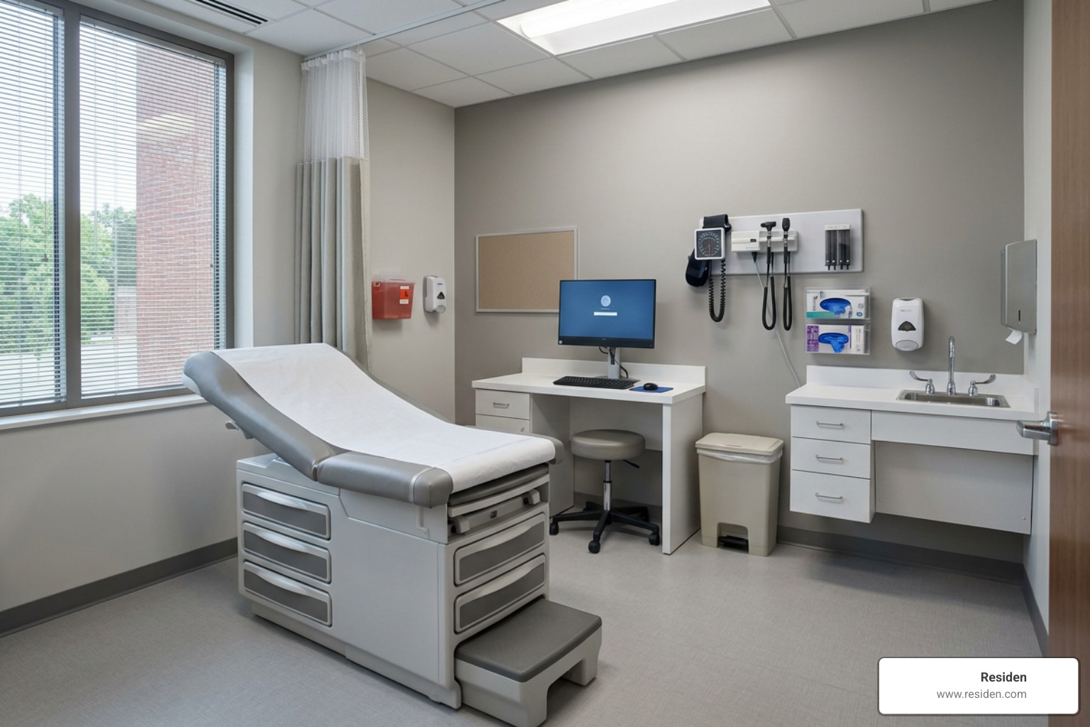 empty modern medical exam room empty modern medical exam room
