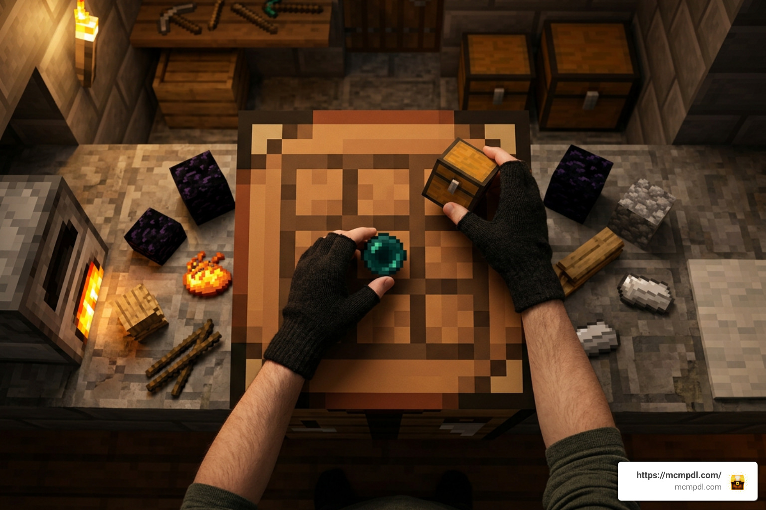 Crafting recipes and pearls in Minecraft PE