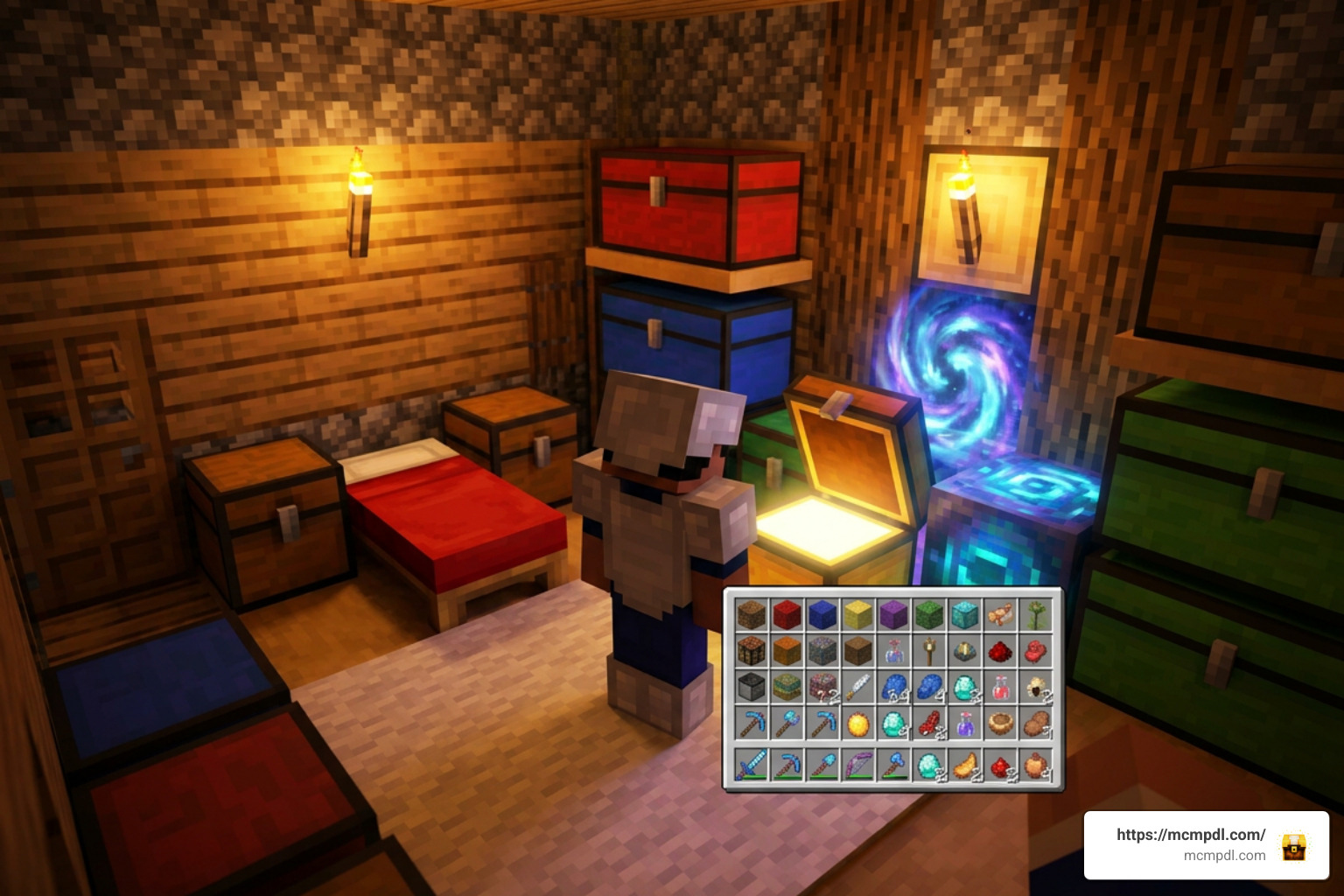 Chest storage interface and customized colors