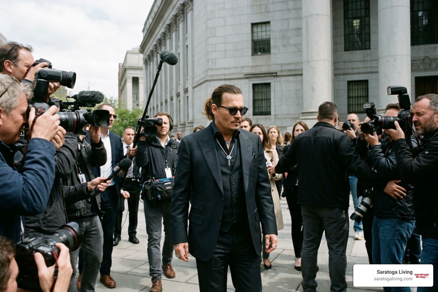Johnny Depp arriving at court proceedings during legal hearings Johnny Depp arriving at court proceedings during legal hearings