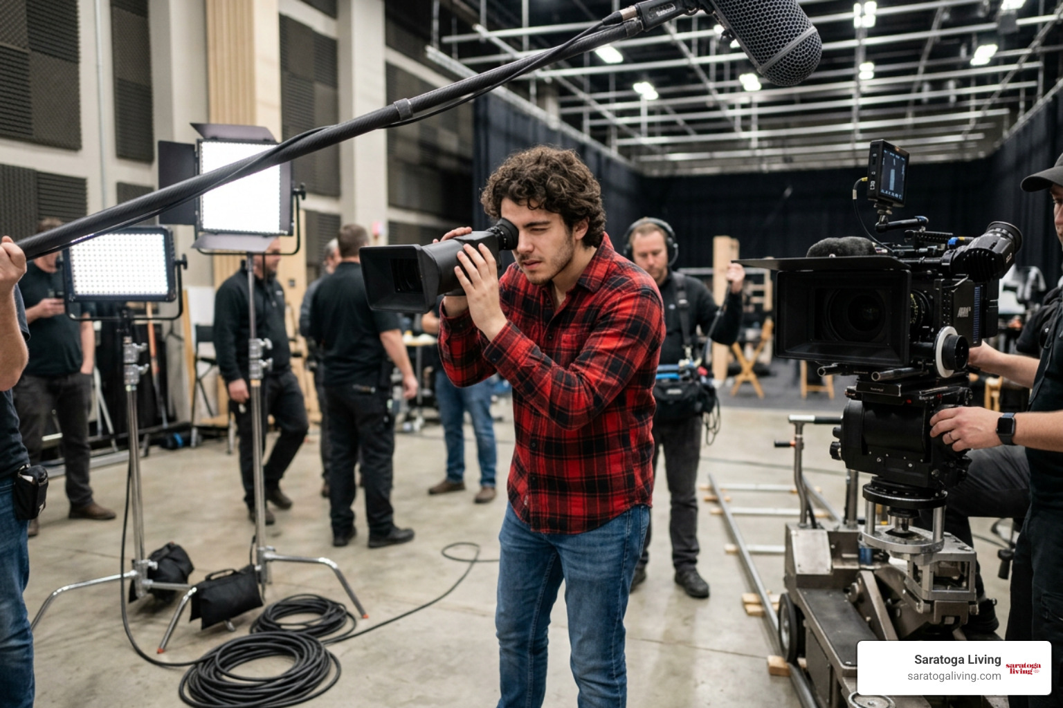 Bigi Jackson working on a film production set Bigi Jackson working on a film production set