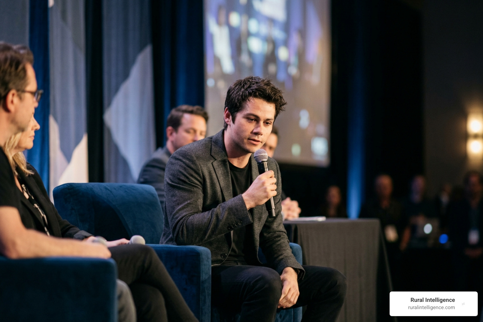 Dylan O'Brien speaking candidly on an entertainment industry panel Dylan O'Brien speaking candidly on an entertainment industry panel
