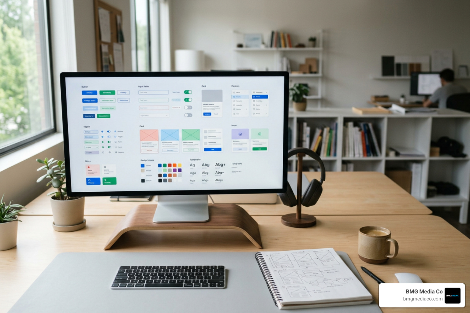 Custom UI component design system and atomic elements