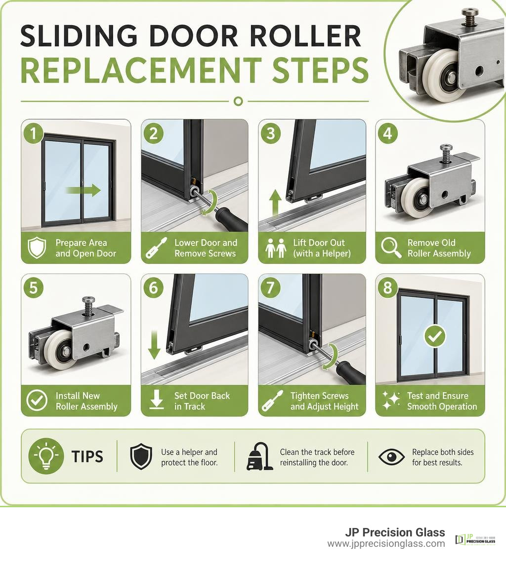 sliding door roller replacement steps infographic sliding door roller replacement steps infographic