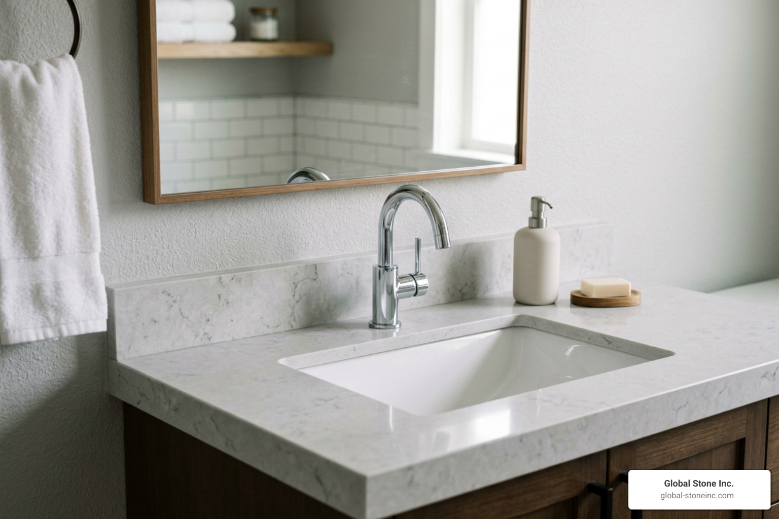 undermount rectangular porcelain sink installed in a quartz vanity top undermount rectangular porcelain sink installed in a quartz vanity top