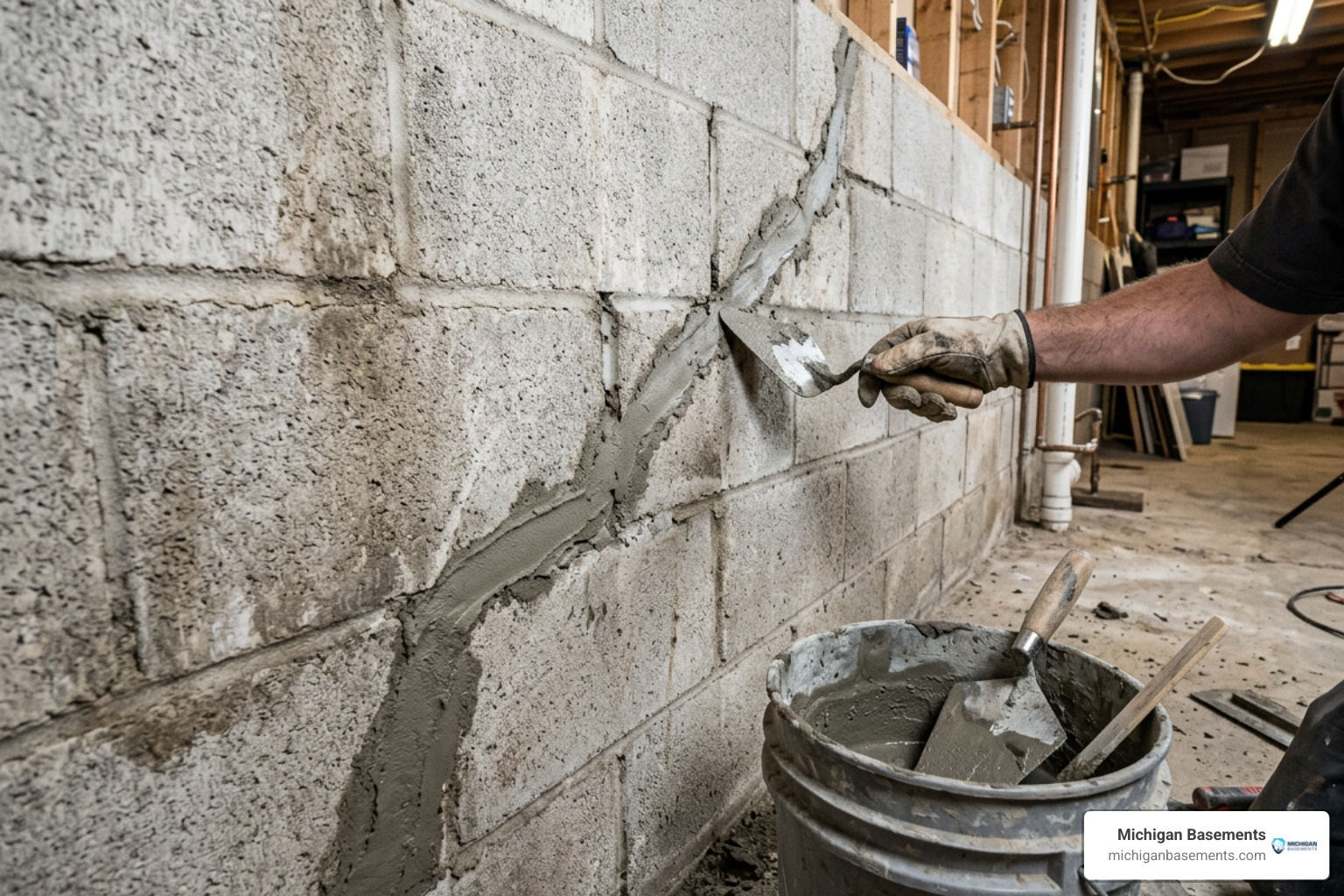 Surface preparation and hydraulic cement crack patching