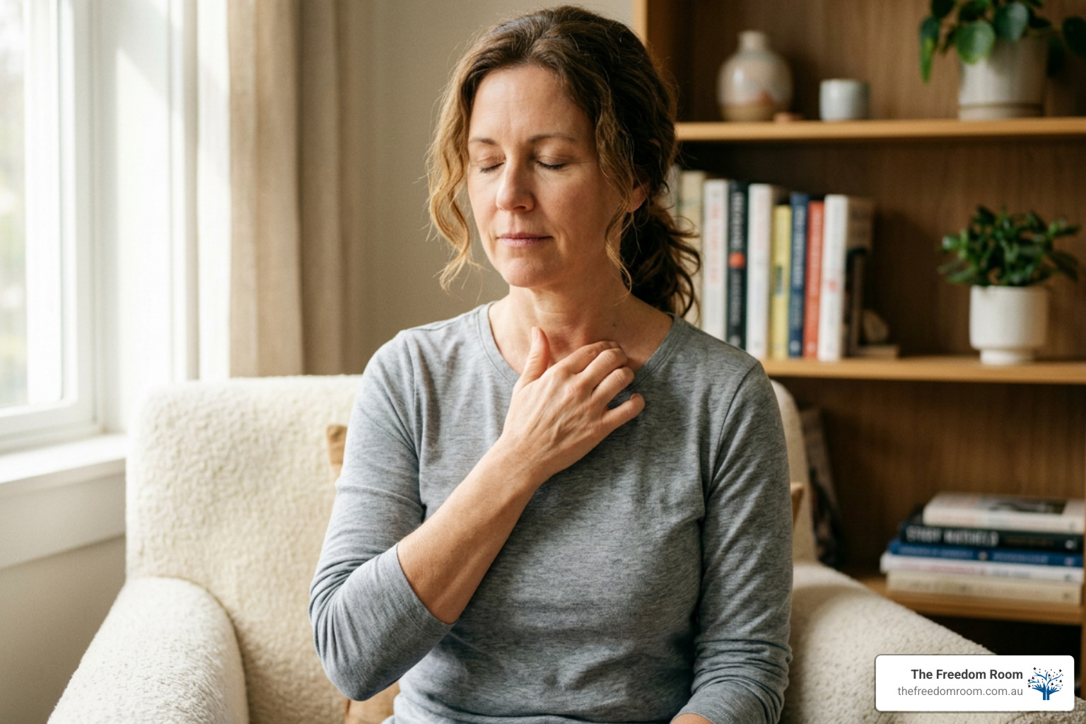 hands tapping the collarbone point during distress hands tapping the collarbone point during distress