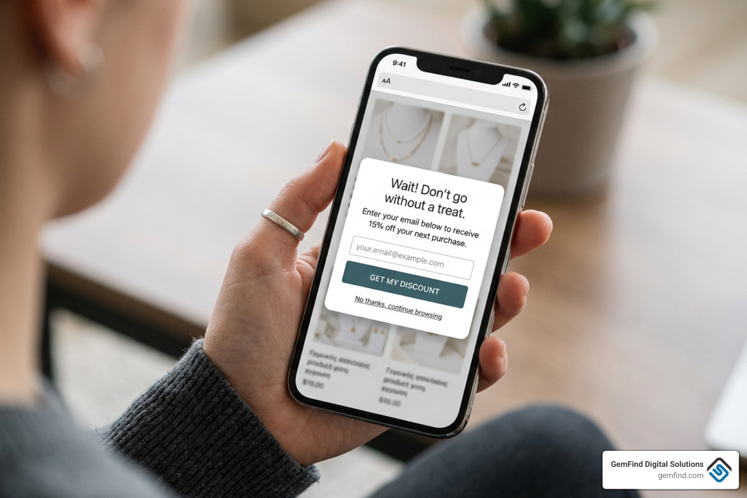 Responsive mobile exit intent popup layout