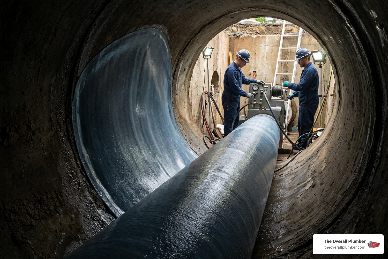 CIPP lining insertion and curing inside host pipe CIPP lining insertion and curing inside host pipe