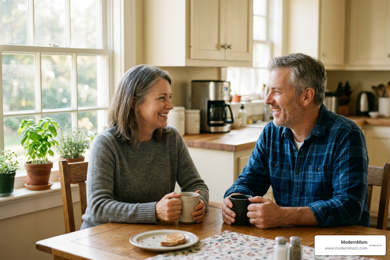 couple enjoying a peaceful morning coffee conversation couple enjoying a peaceful morning coffee conversation
