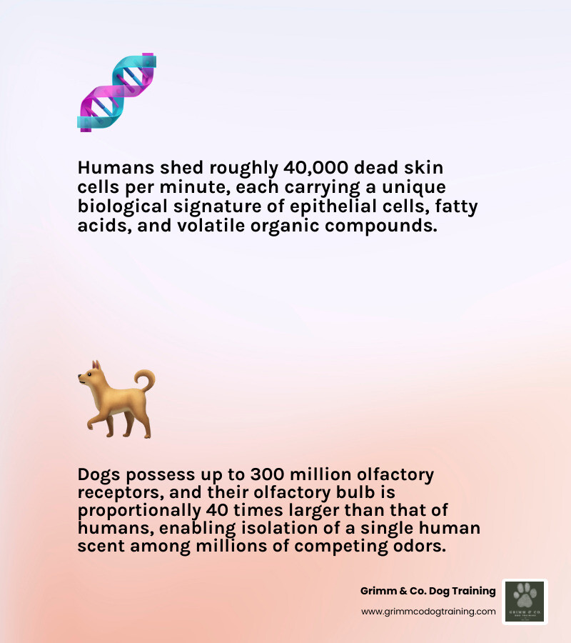 Canine olfactory receptor density and brain allocation compared to human anatomy infographic Canine olfactory receptor density and brain allocation compared to human anatomy infographic