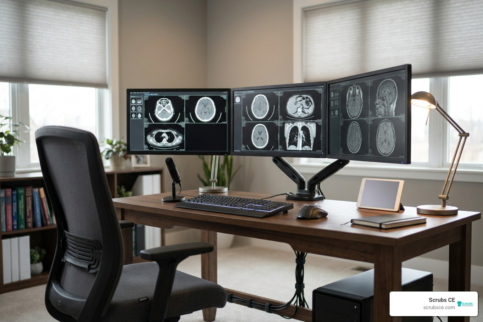 Multi monitor home Radiology workstation with secure consoles Multi monitor home Radiology workstation with secure consoles