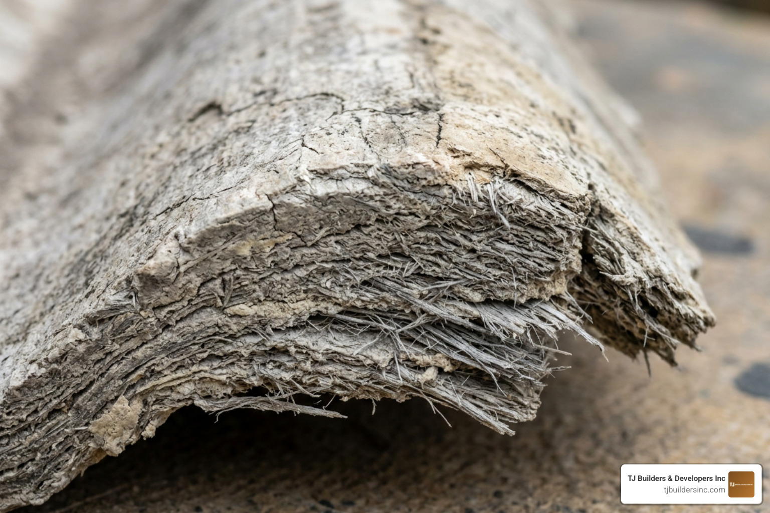 close up asbestos cement shingle cross section close up asbestos cement shingle cross section
