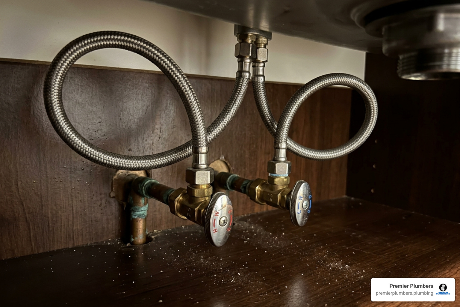 Under-sink plumbing connections shut-off valves and supply lines Under-sink plumbing connections shut-off valves and supply lines
