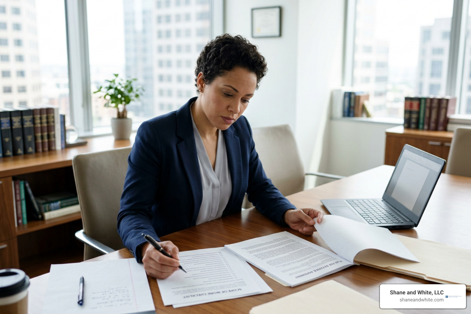 Attorney reviewing flat fee retainer contract clauses and scope checklist Attorney reviewing flat fee retainer contract clauses and scope checklist
