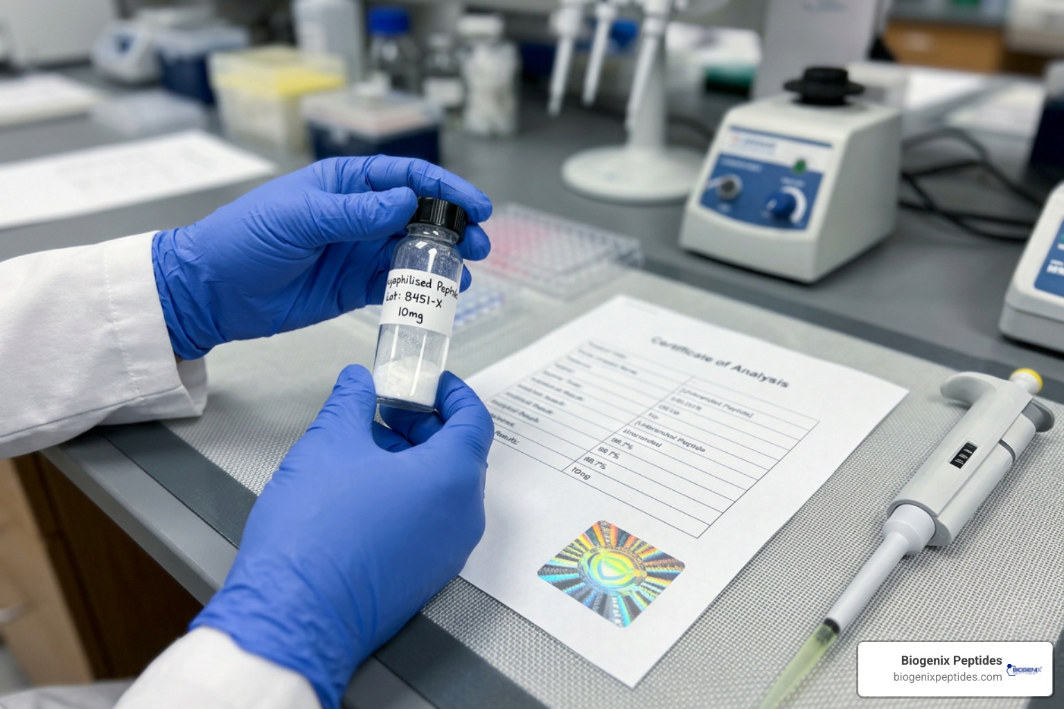 Peptide purity documentation and analytical certificates