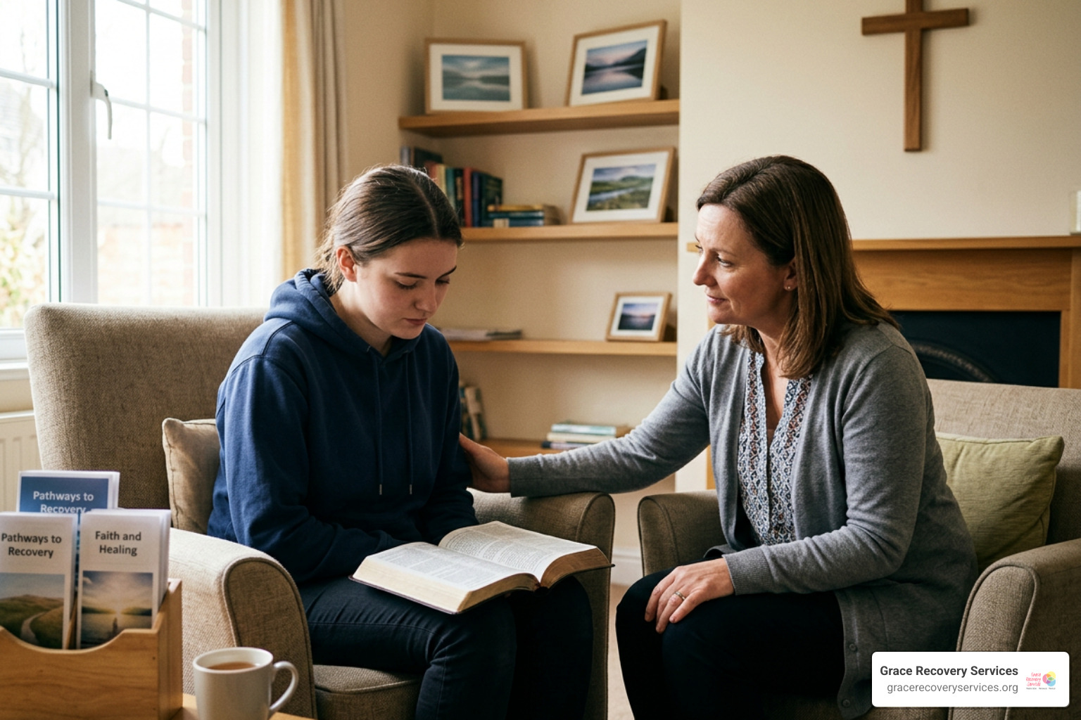 counselor listening warmly to a client during an outpatient session counselor listening warmly to a client during an outpatient session