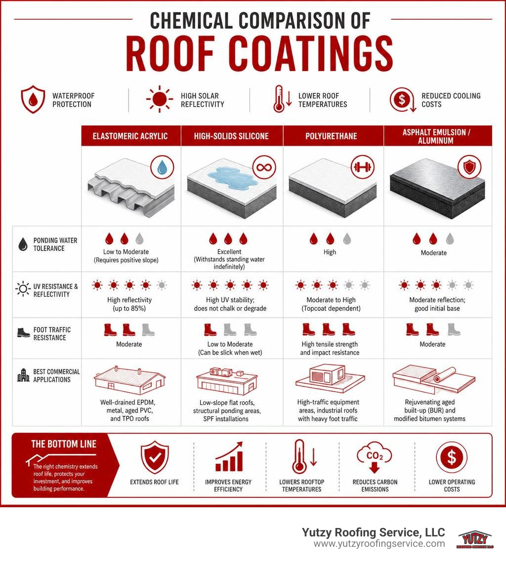 chemical comparison of roof coatings infographic chemical comparison of roof coatings infographic