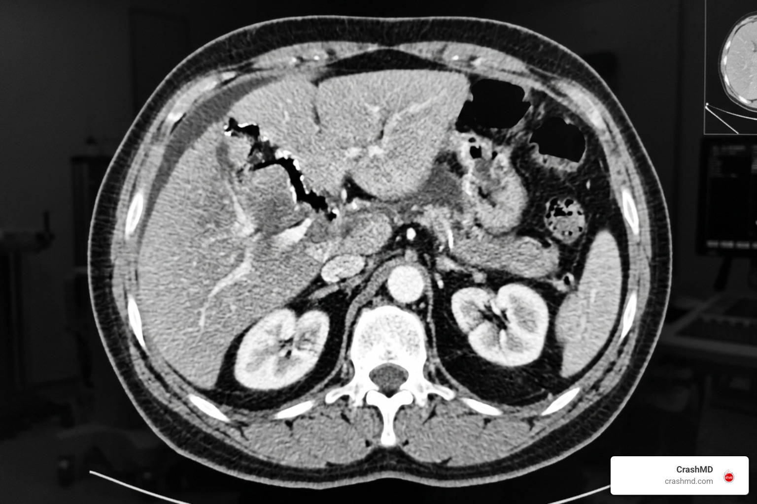 CT scan of severe liver laceration