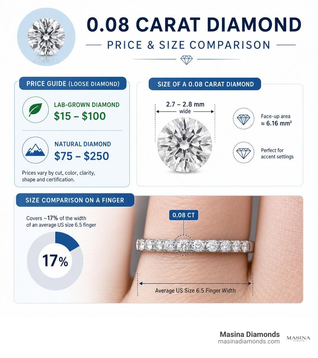0.08 carat diamond price and size comparison infographic 0.08 carat diamond price and size comparison infographic