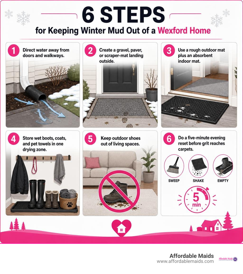 Six steps for keeping winter mud out of a Wexford home infographic Six steps for keeping winter mud out of a Wexford home infographic