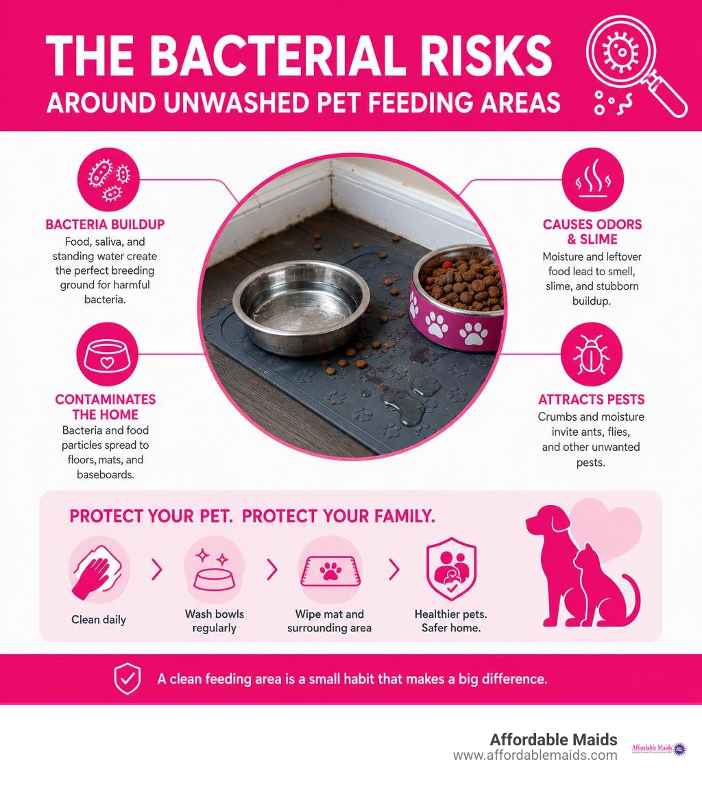 bacterial risks around unwashed pet feeding areas infographic bacterial risks around unwashed pet feeding areas infographic