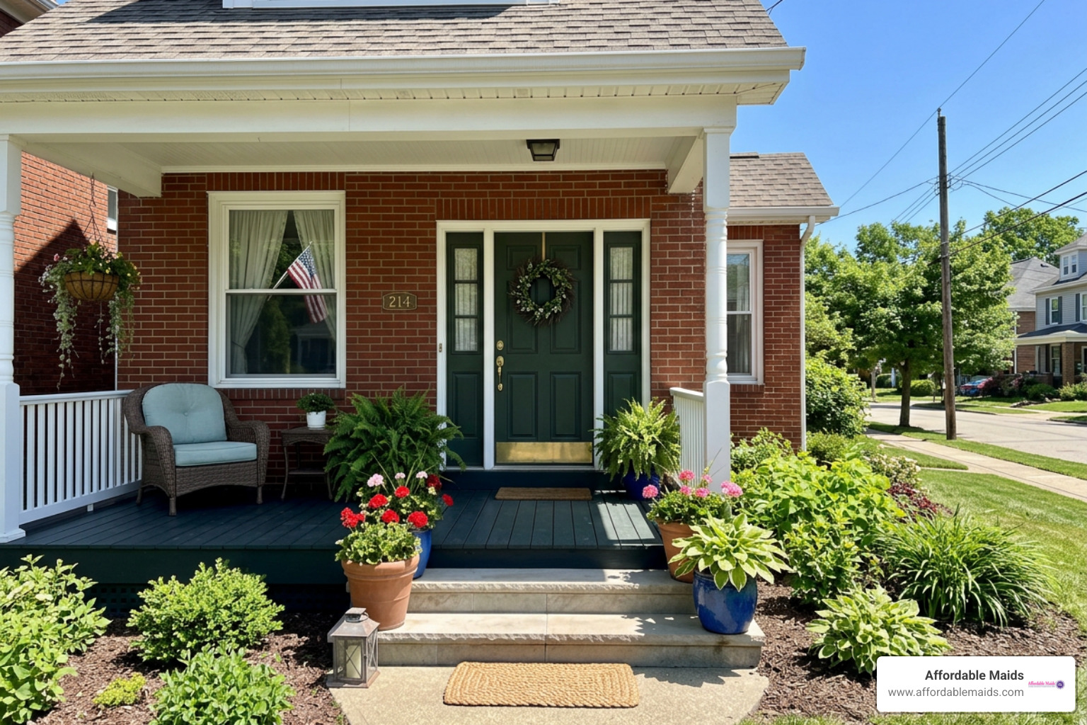 Clean Pittsburgh front porch and tidy exterior facade Clean Pittsburgh front porch and tidy exterior facade