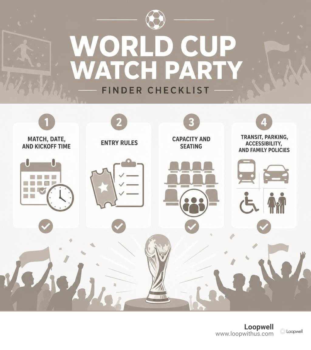 World Cup watch party finder checklist infographic World Cup watch party finder checklist infographic