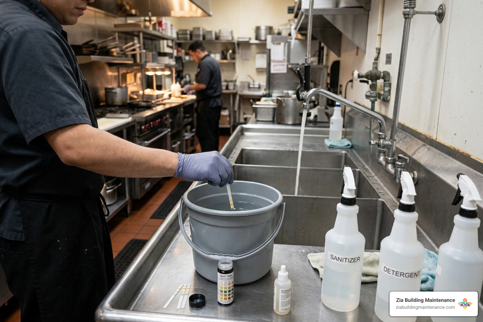 kitchen sanitizer and chemical testing station