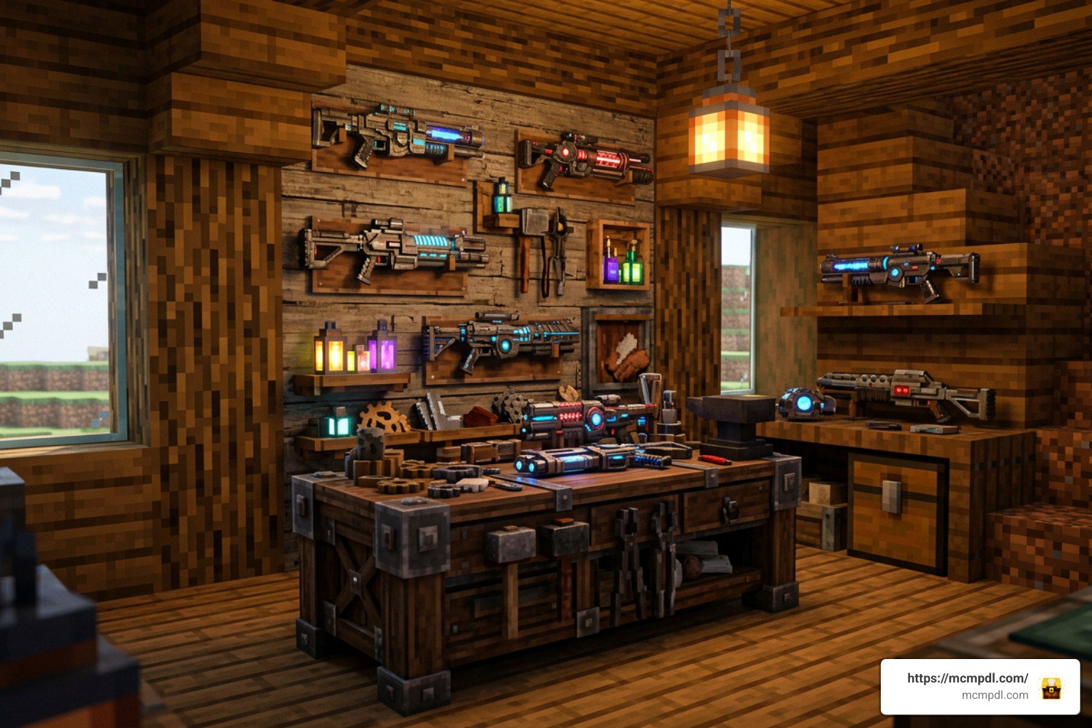 Custom crafting bench and blaster arsenal