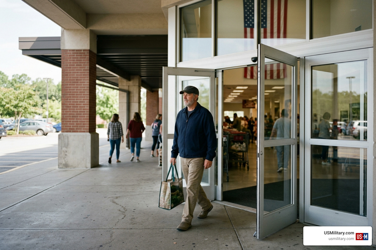 Veteran accessing commissary and military base facilities Veteran accessing commissary and military base facilities