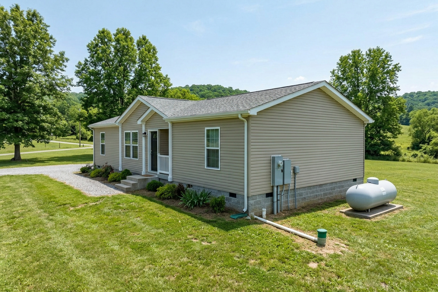 manufactured home on permanent masonry perimeter foundation with utility connections manufactured home on permanent masonry perimeter foundation with utility connections