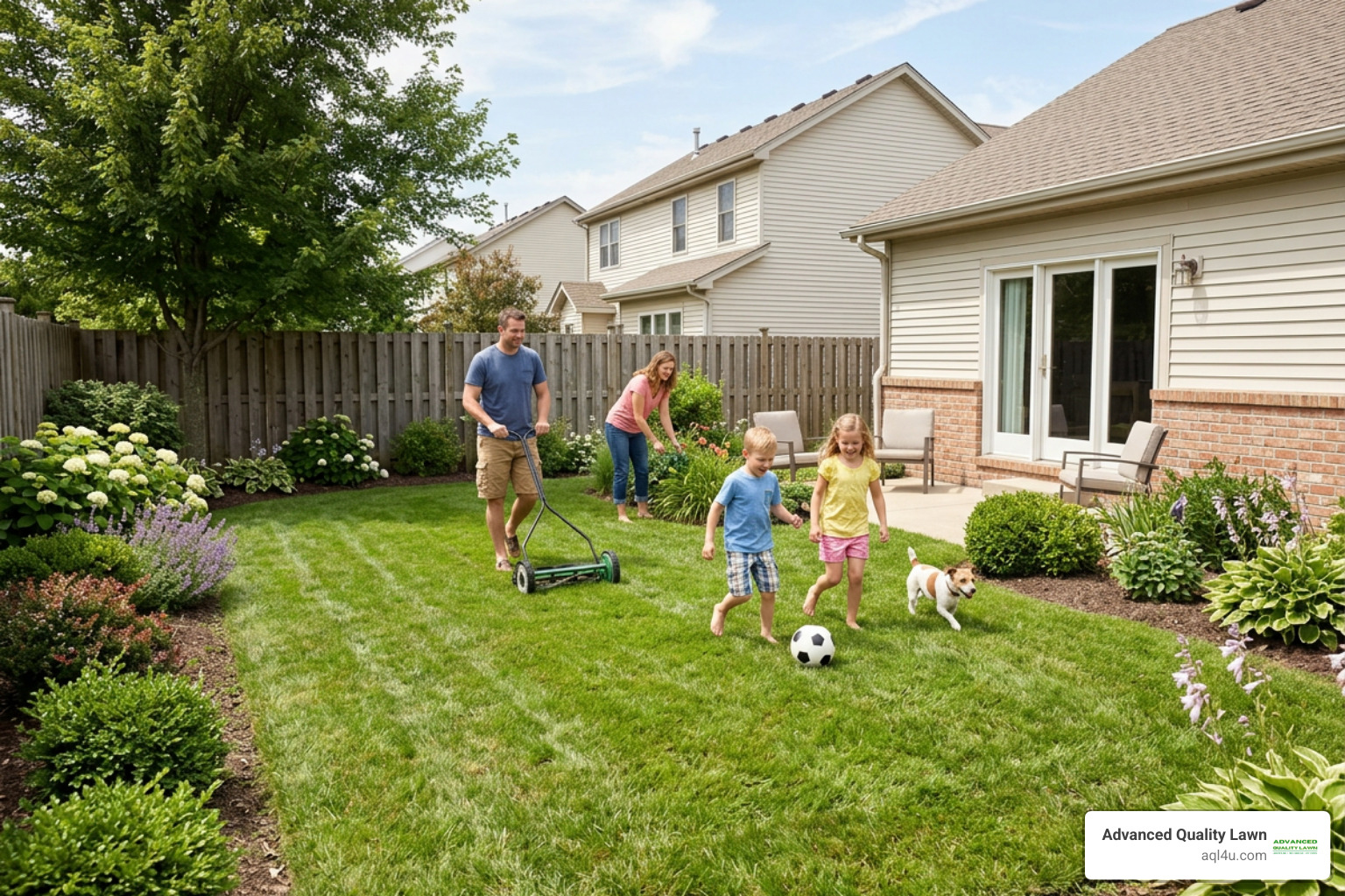 mowing neat residential turf
