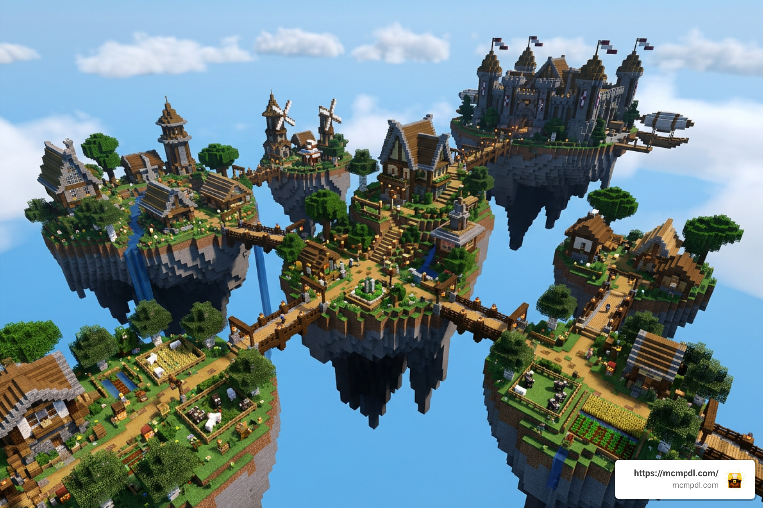 Upgraded sky islands with floating custom structures Upgraded sky islands with floating custom structures