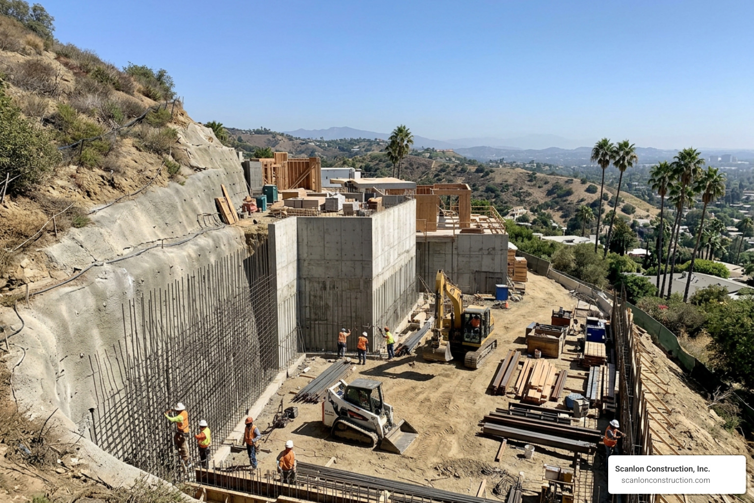 luxury hillside foundation and retaining wall construction luxury hillside foundation and retaining wall construction