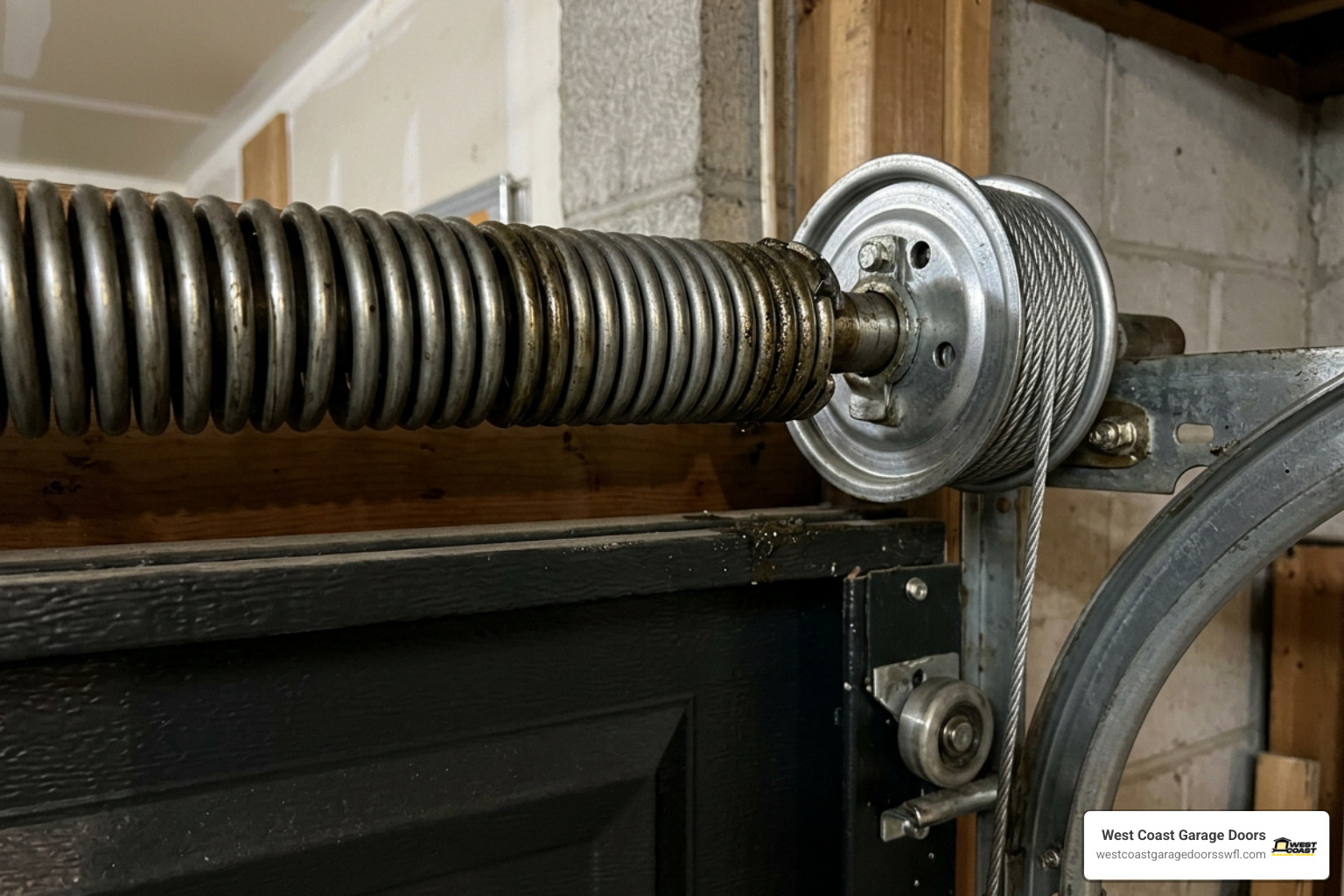 High tension garage door torsion spring and cable drum assembly High tension garage door torsion spring and cable drum assembly
