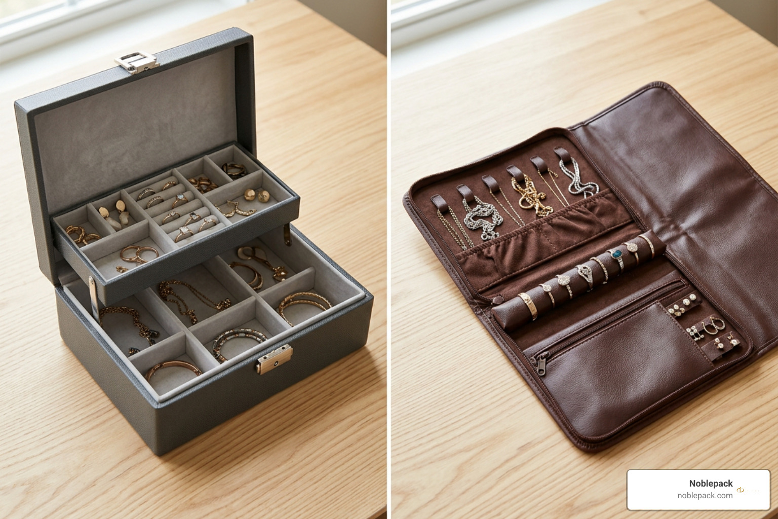 comparison of hard shell jewelry cases and soft travel folios