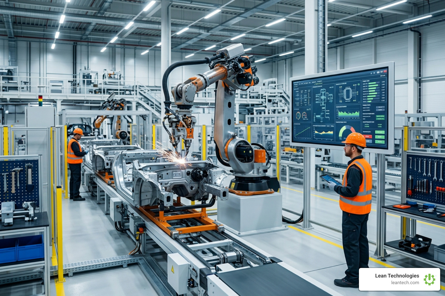 automated production line showing real-time operator interfaces