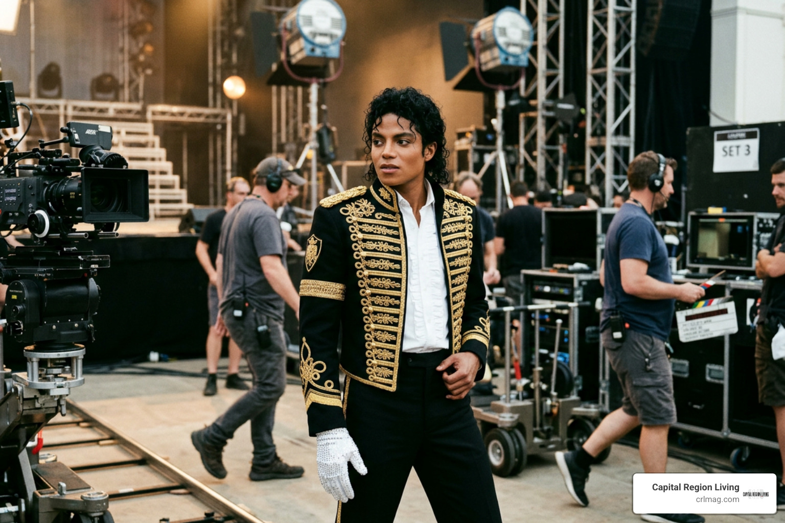 Jaafar Jackson in character during film production